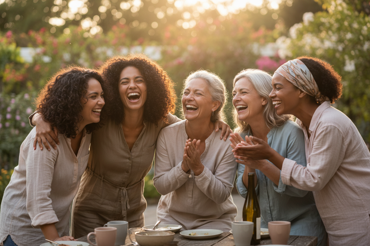 Happy women, realistic